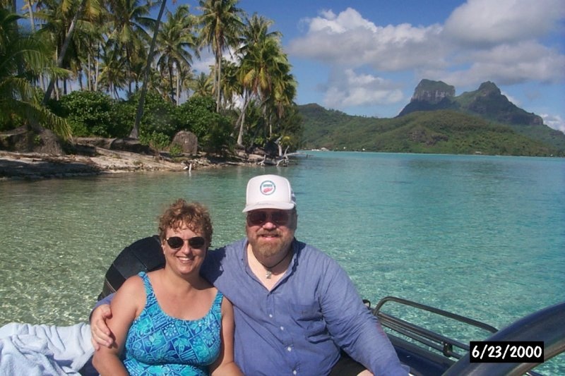 Al & Sandy in Bora Bora at a private motu