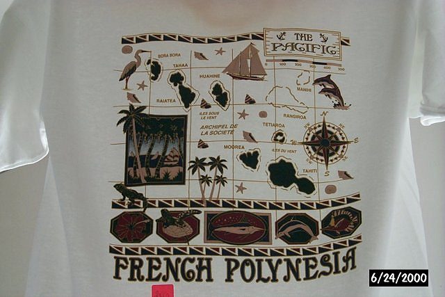 Map T-shirt of French Polynesia